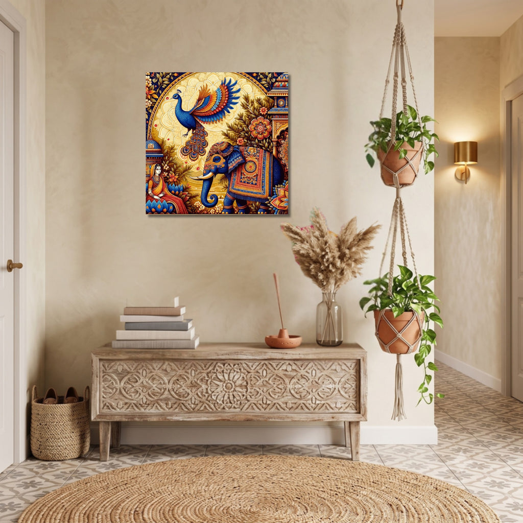 118.01 - Indian Heritage: Peacock, Elephant & Lotus Bloom — Photo 1