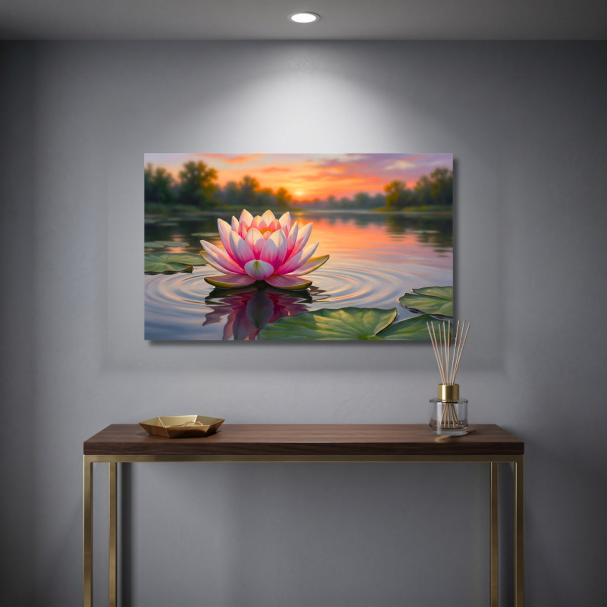 128.01 - Pink Lotus at Sunset — Photo 2