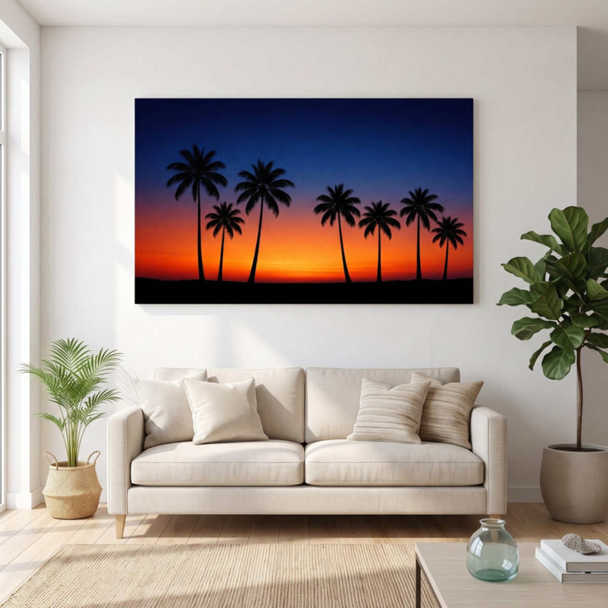Tropical Dusk Palms 50x25 - mockup 2