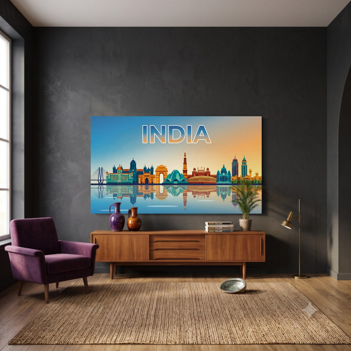 125.01 - India Skyline, Bold Blue — Photo 2