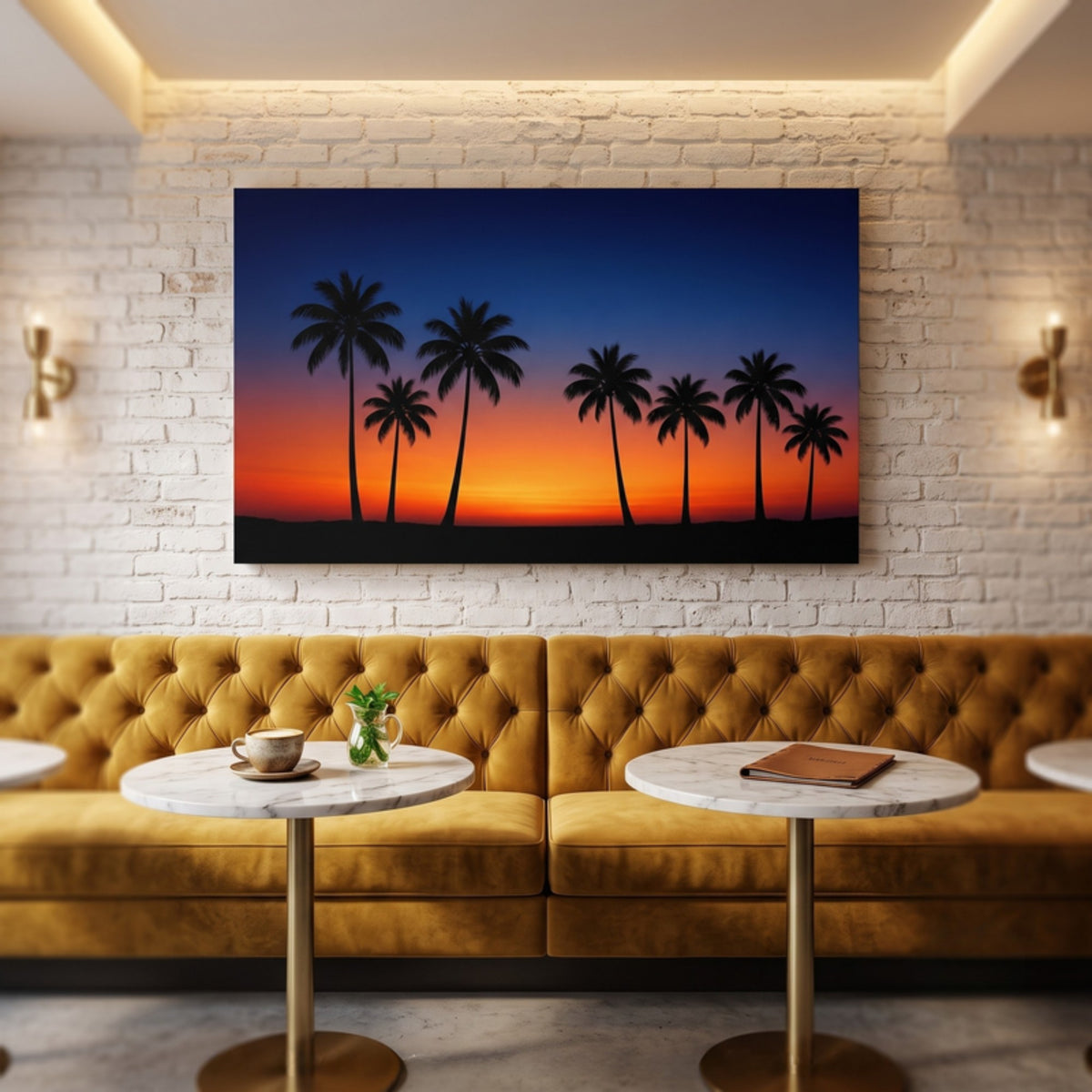 Tropical Dusk Palms 50x25 - mockup 3