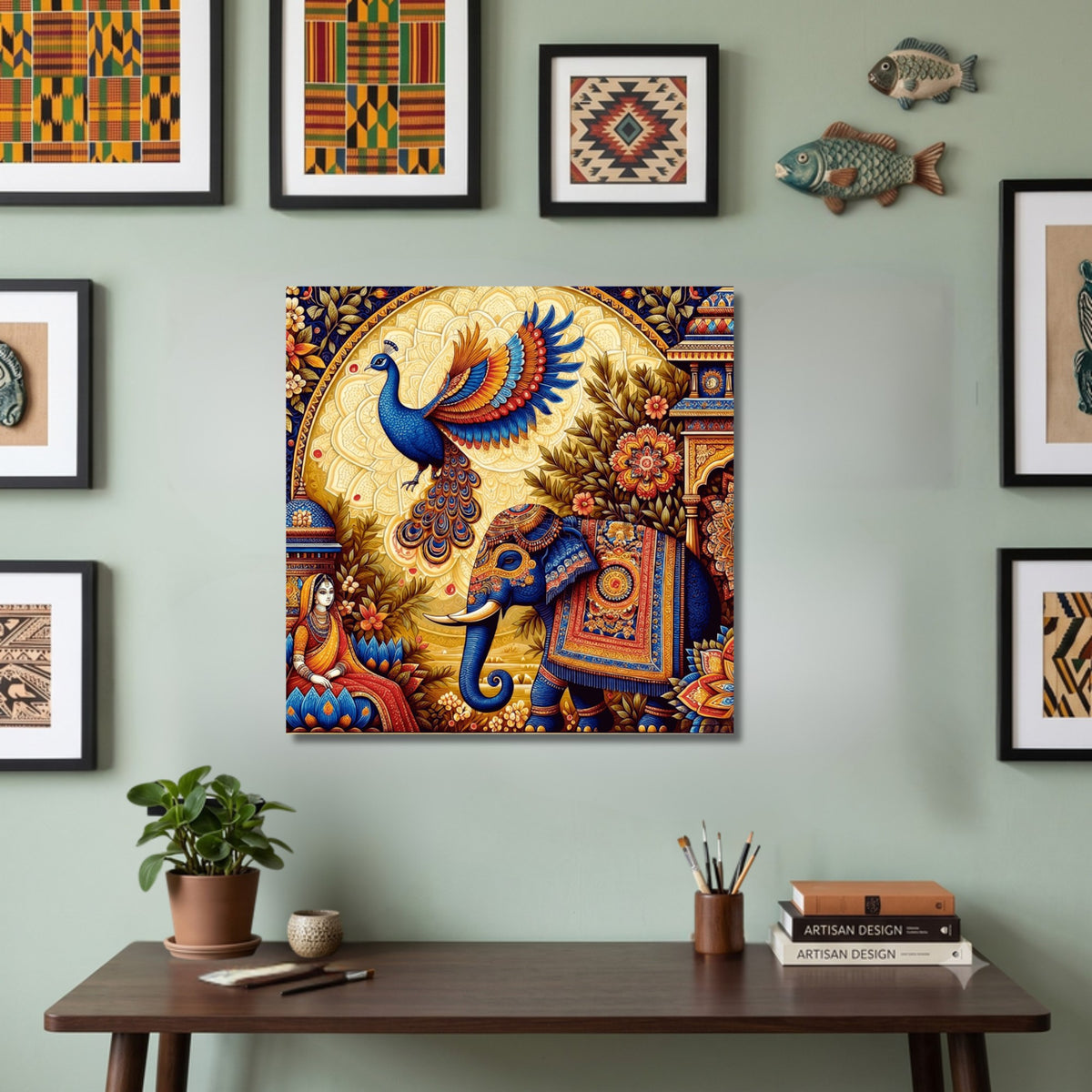 118.01 - Indian Heritage: Peacock, Elephant & Lotus Bloom — Photo 3