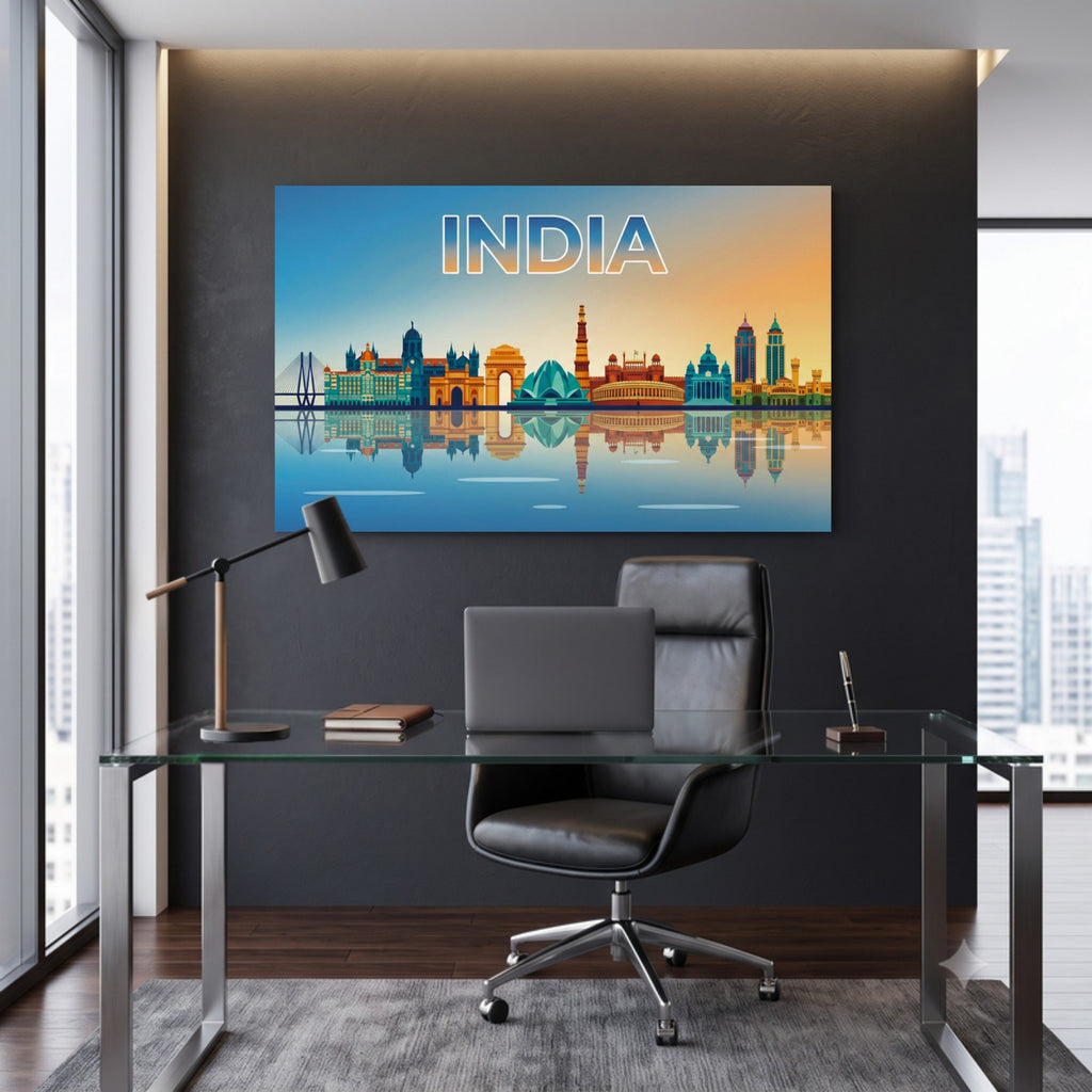 125.01 - India Skyline, Bold Blue — Photo 3