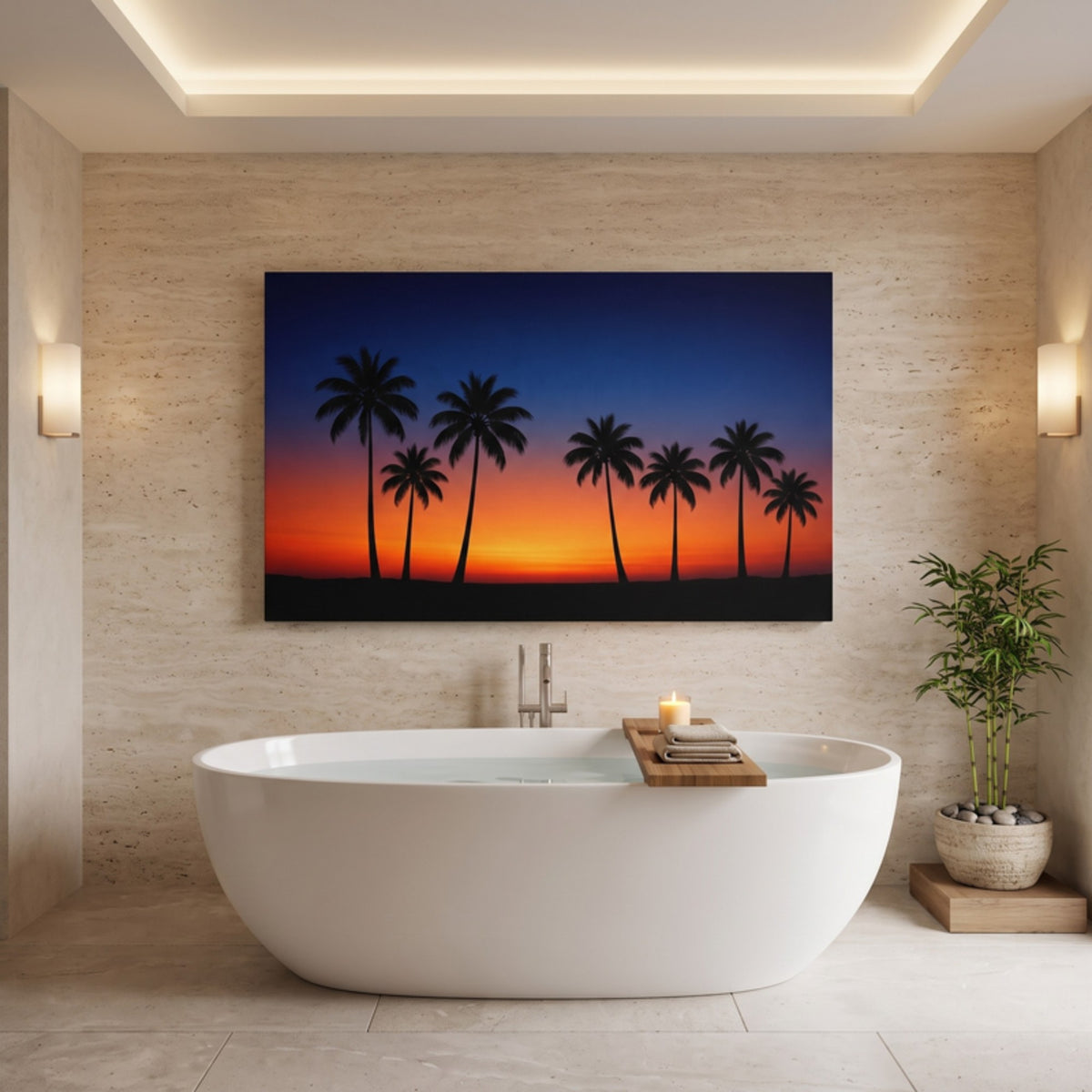 Tropical Dusk Palms 50x25 - mockup 4