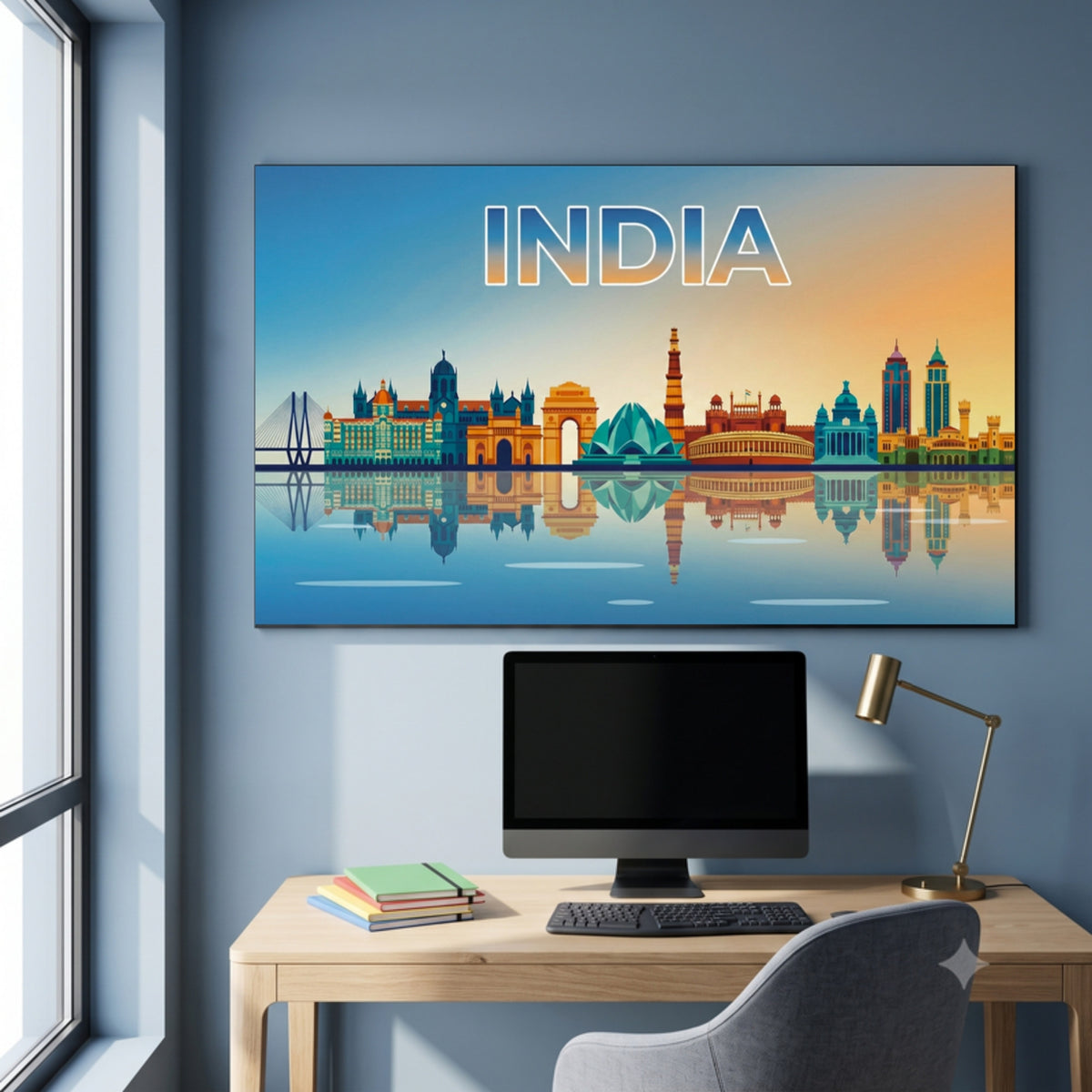 125.01 - India Skyline, Bold Blue — Photo 4