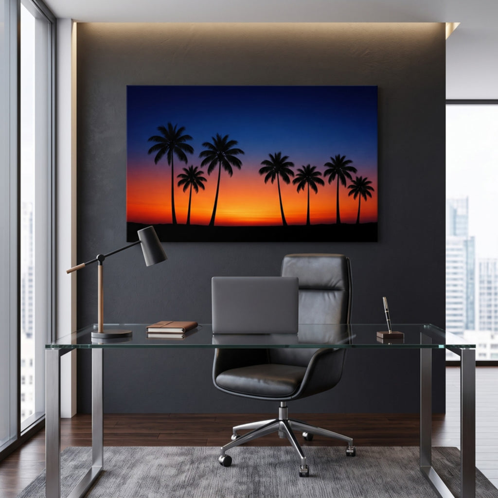 Tropical Dusk Palms 50x25 - mockup 5