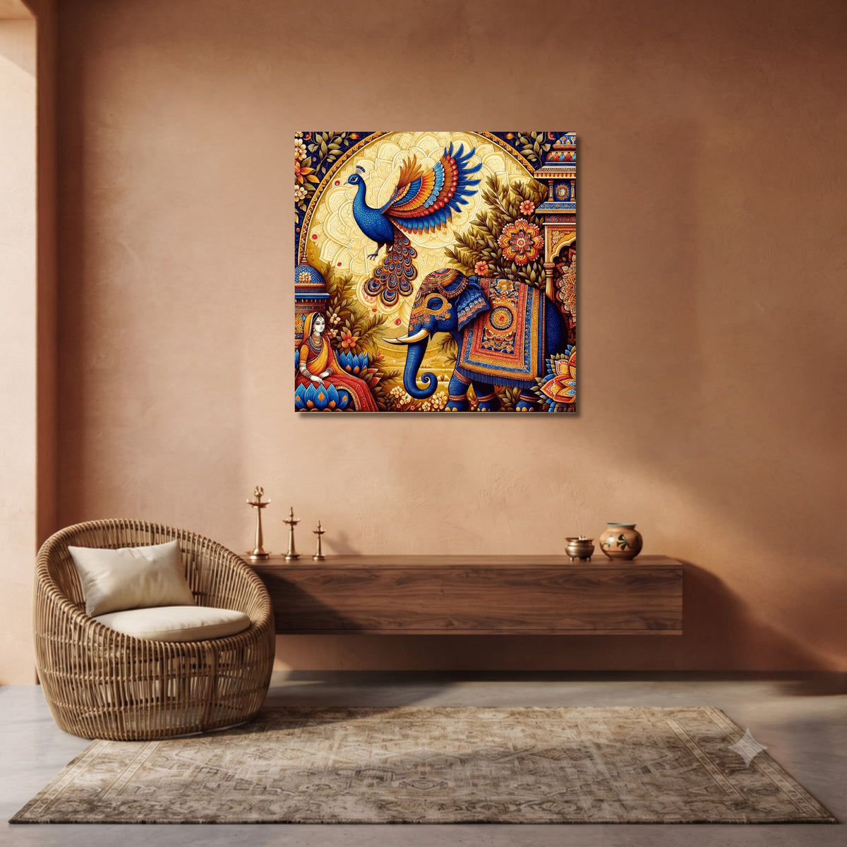118.01 - Indian Heritage: Peacock, Elephant & Lotus Bloom — Photo 5