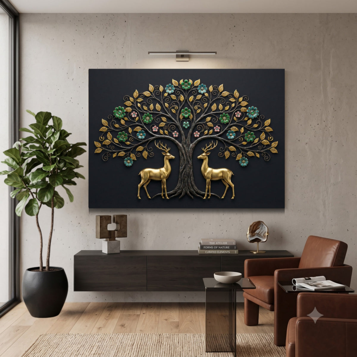 114.02 - Golden Tree of Life Deer — Photo 1