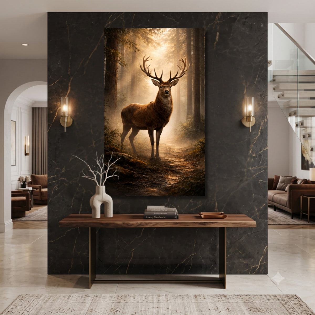 114.04 - Stag in Golden Mist, Vertical — Photo 1