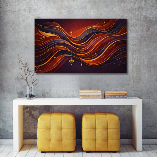 153.01 – Raga Flow – Abstract Indian Classical Music Premium Wall Art – room mock-up 1