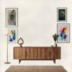 166.01 – Royal Darbar – Lakshmi, Ganesha & Saraswati Temple Premium Wall Art – room mock-up 4