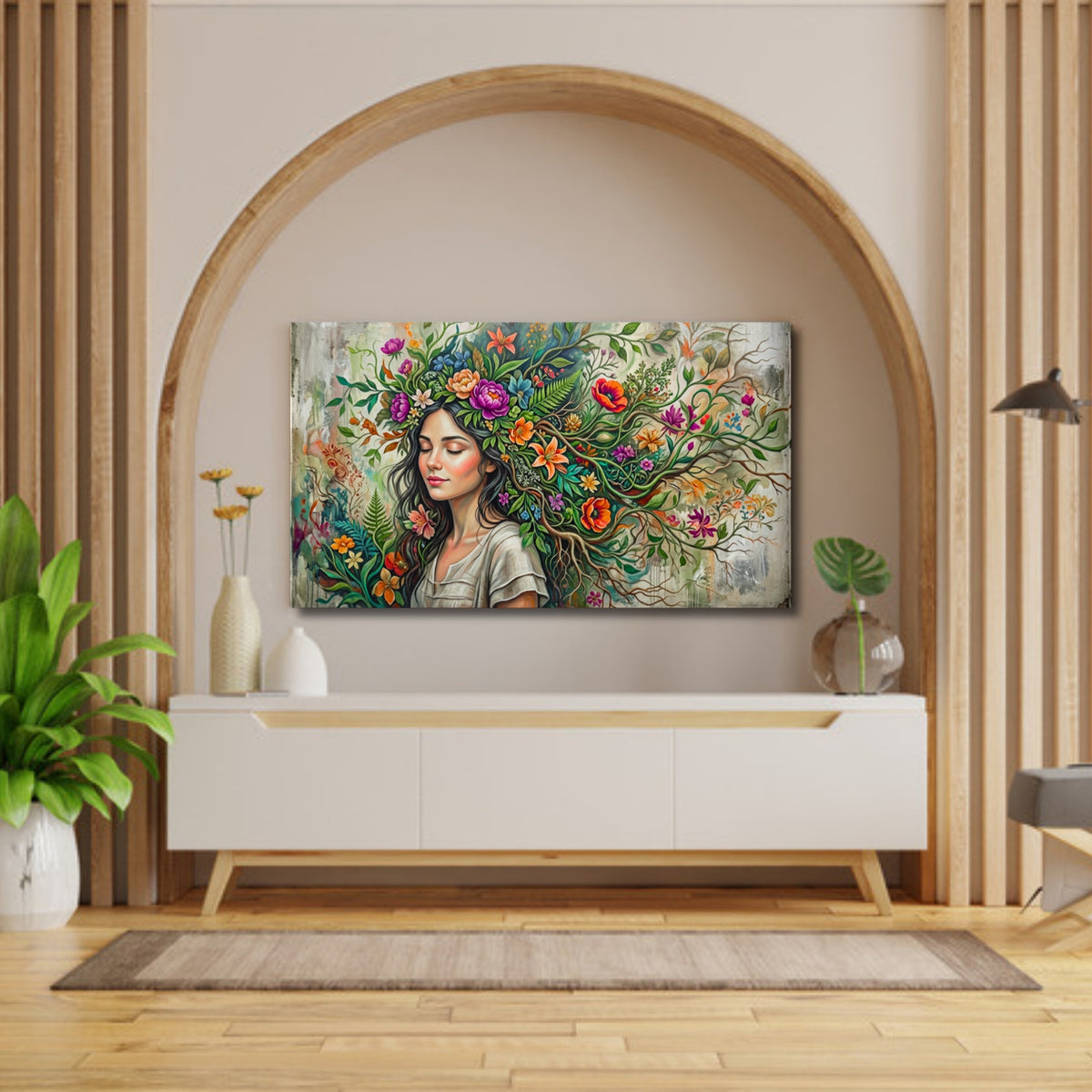 194.08 – Rooted Soul – 3D Mural Growth Within Premium Wall Art – room mock-up 1