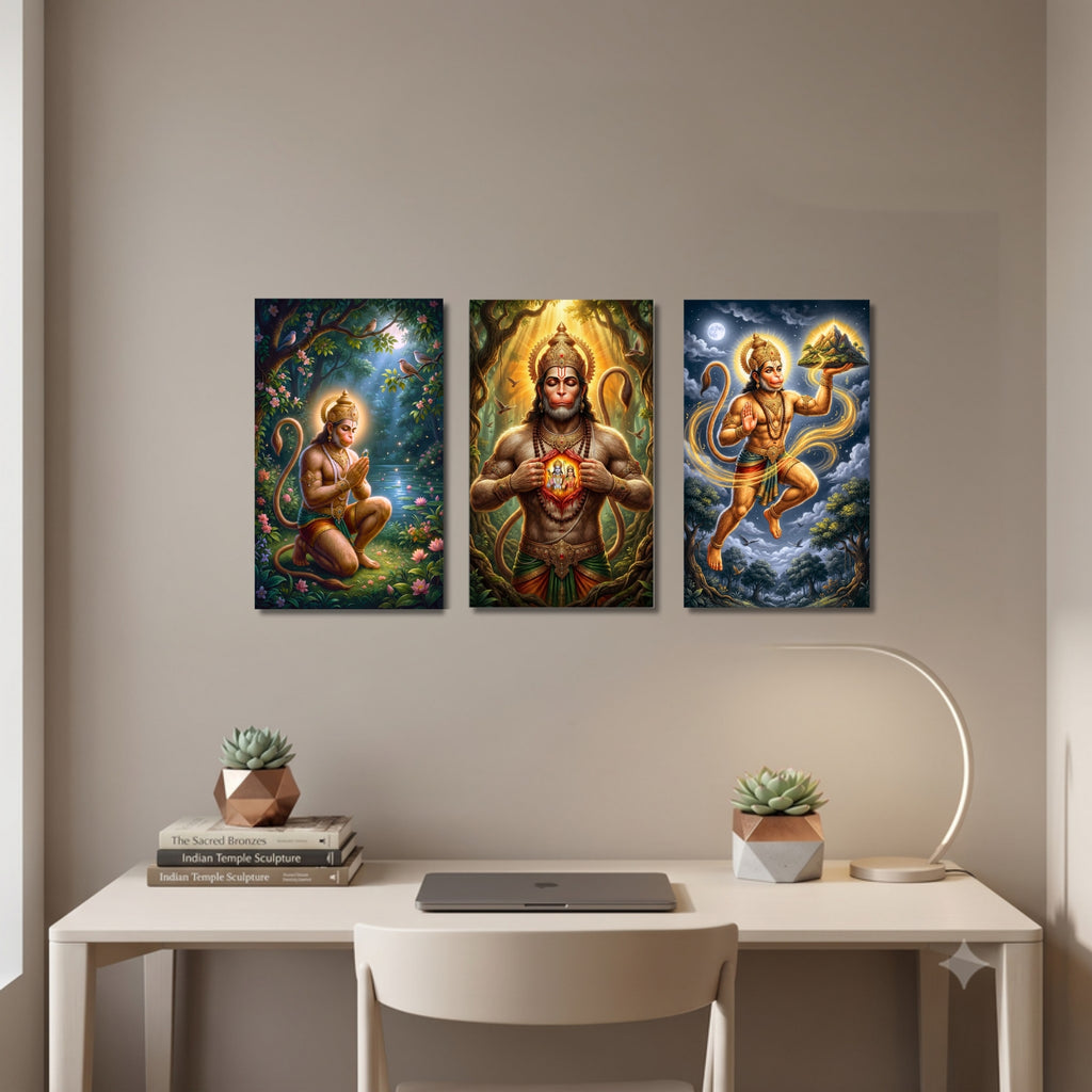 213.01 – Hanuman Ji in Ashok Vatika – Ramayan Scene Premium Wall Art – room mock-up 3